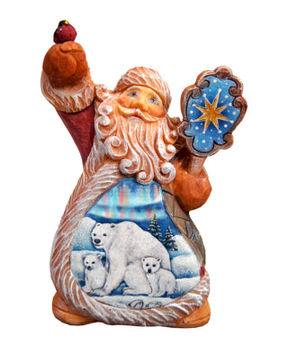Santa Polar Bear Sculpted Hand-Painted Christmas Figurine by G. DeBrekht - Wildlife Holiday Decor - 661512