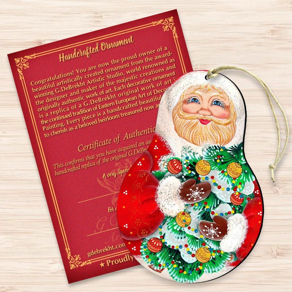 Santa Nesting Doll Wooden Ornaments by G. DeBrekht - Christmas Santa Snowman Decor - 8115011-2