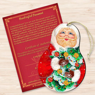 Santa Nesting Doll Wooden Ornaments by G. DeBrekht - Christmas Santa Snowman Decor - 8115011-2