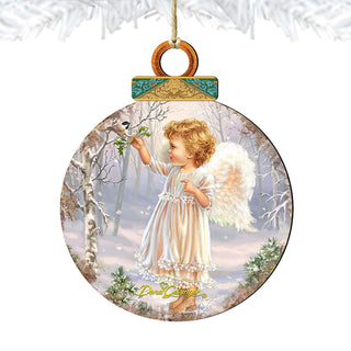 Woodland Angel Bird Wooden Ornaments by Gelsinger - Nativity Holiday Decor - 8021117-1427