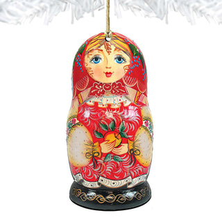 Nesting Doll Matreshka Wooden Ornaments by G. DeBrekht - Christmas Decor - 8115010