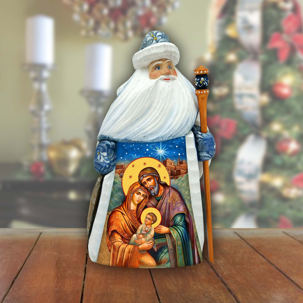 Orthodox Nativity Santa Hand-Painted WOODCARVED Figurine by G. DeBrekht - Nativity Holiday Decor - 8209021