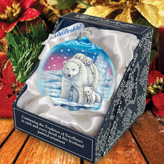Polar Family Ball Glass Ornament by G. DeBrekht - Wildlife Holiday Decor - 73322