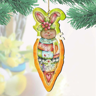 Carrot Bonney Wooden Ornaments Spring by Jamie Mills-Price - Easter Spring Decor - 8457609