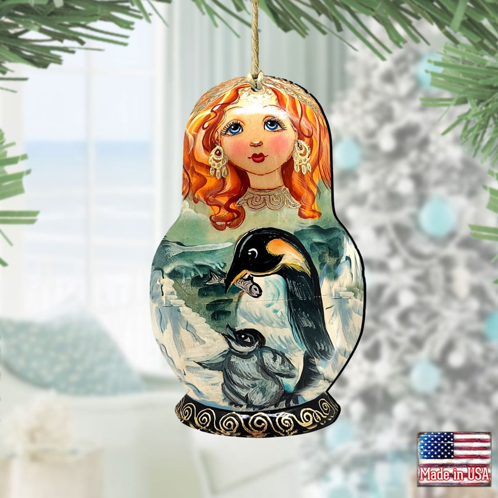 Penguin Matreshka Wooden Ornaments by G. DeBrekht - Christmas Decor - 8113811