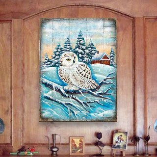 Lokki Owl Art Wooden Wall Art by Nature Wonders - Nature Wildlife Decor - 95213B