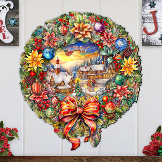 Christmas Wreath Holiday Door Decor by G. Debrekht - Christmas Decor - 8652802H