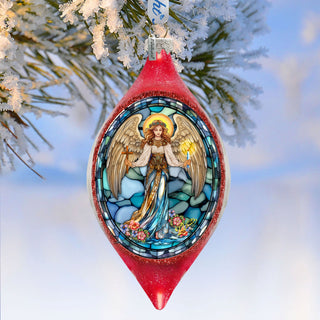 Holy Guardian Angel Drop Glass Ornament by G. Debrekht - Nativity Holiday Decor - 757-055