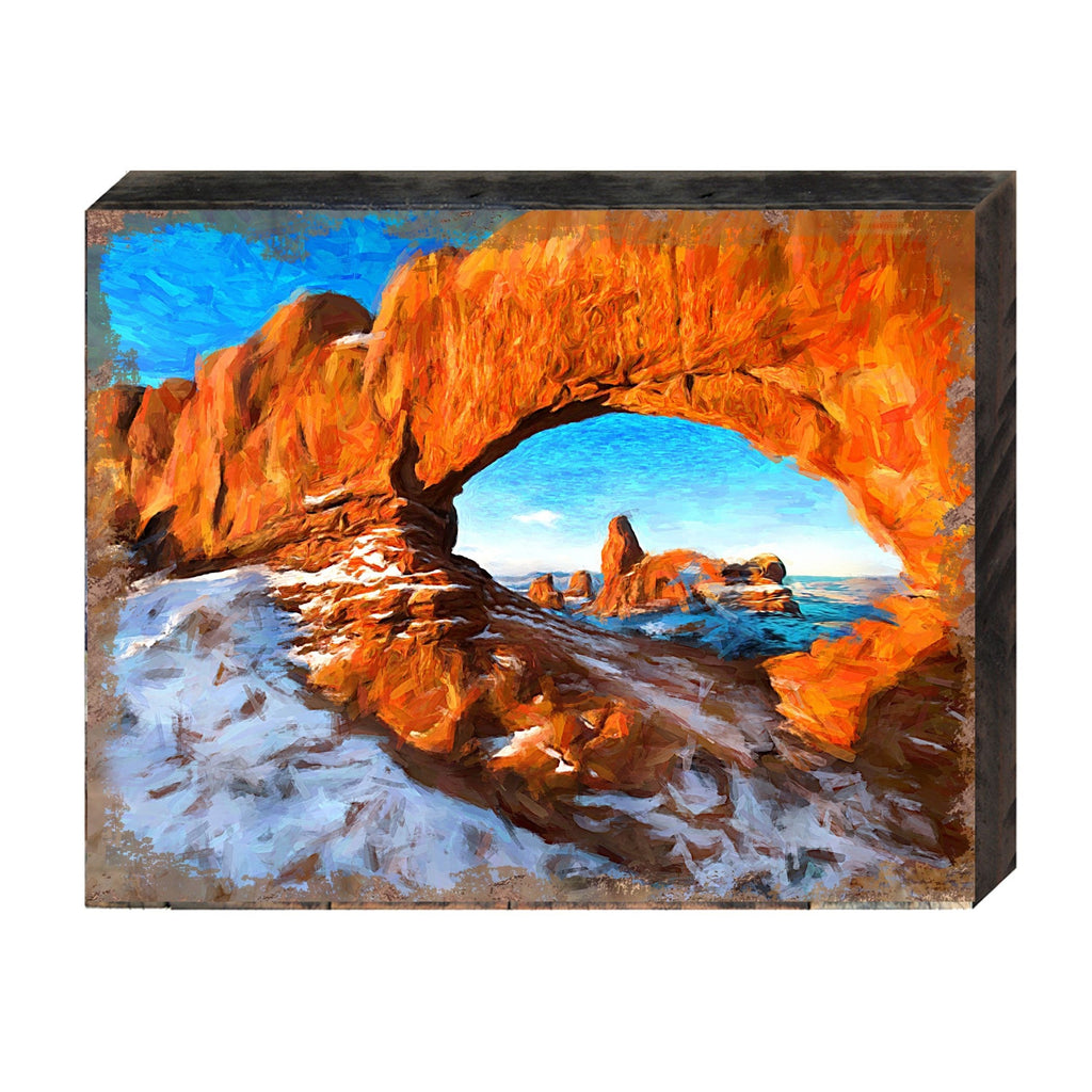 Schott Rock Canyon Landscape Wooden Wall Art by Nature Wonders - Nature Wildlife Decor - 95229B