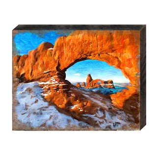 Schott Rock Canyon Landscape Wooden Wall Art by Nature Wonders - Nature Wildlife Decor - 95229B