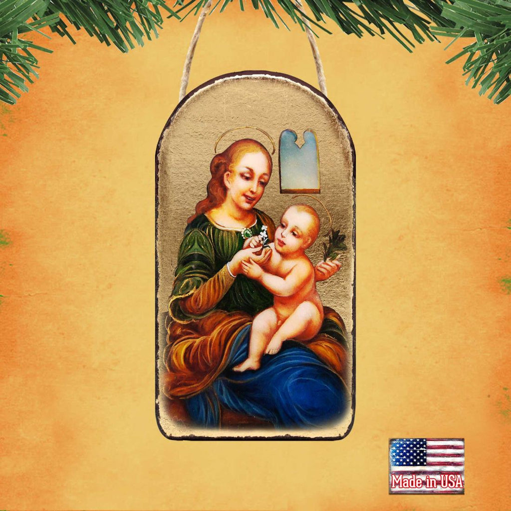 Madonna And Child Religious Christian Sacred Icon Ornament - Inspirational Icon Decor - 87031