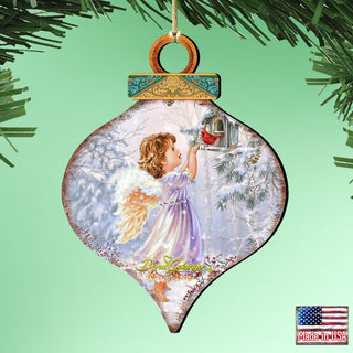 Red Robin Woodland Angel Wooden Ornaments by Gelsinger - Nativity Holiday Decor - 8031118-1622