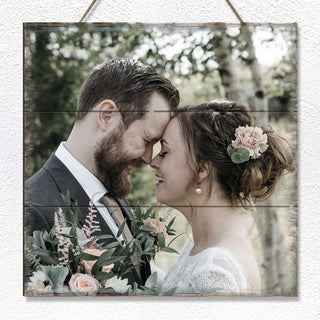 Personalized Gift Square Photo - Custom Portrait on Wood