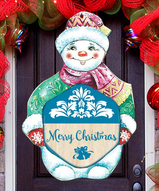 Snowman Christmas Door Decor by G. DeBrekht - Christmas Santa Snowman Decor - 8116101H