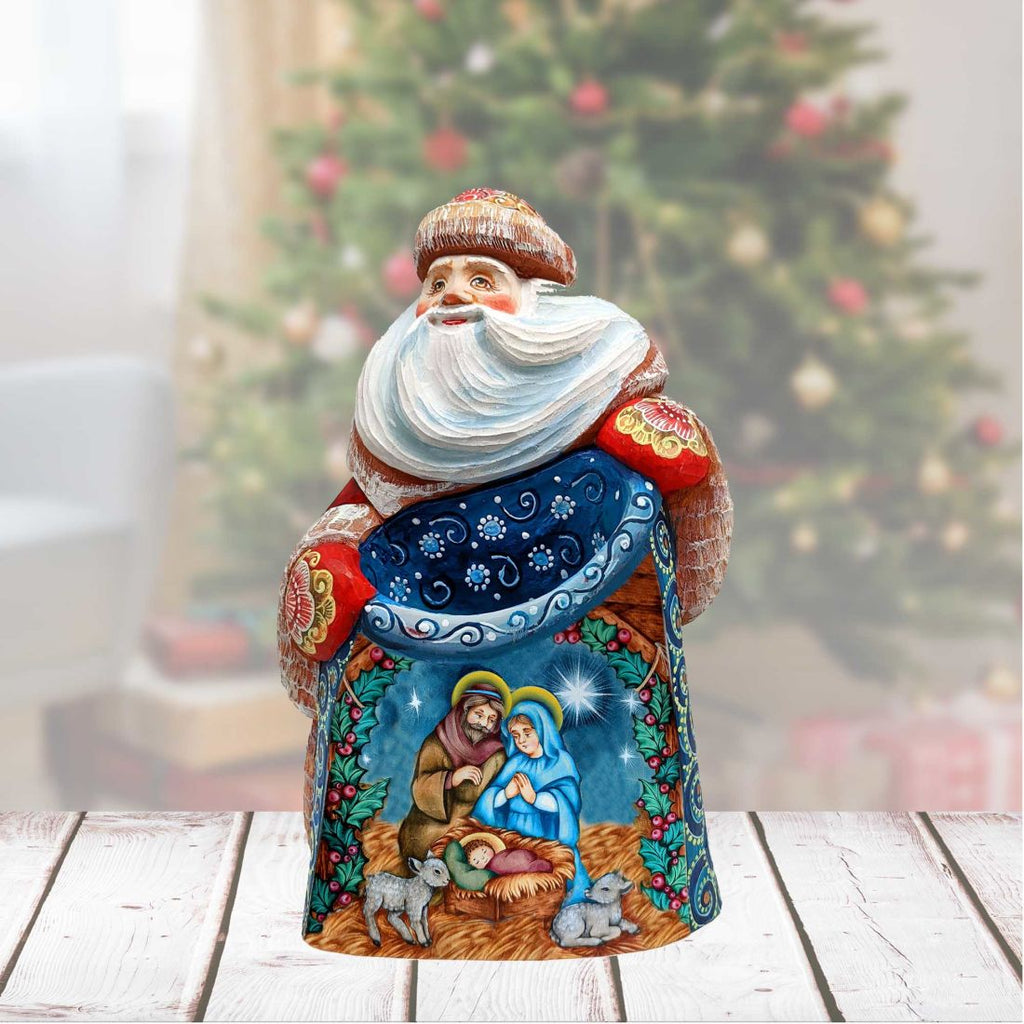 The Only Begotten Son Santa Hand-Painted WOODCARVED Figurine by G. DeBrekht - Nativity Holiday Decor - 8203014 *** PRE-ORDER - Handmade Just for You! ***