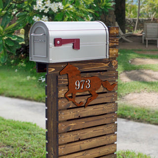 Horse Stable Wooden Personalized House Number Sign - Nature Wildlife Decor - Handcrafted Wooden Handcrafted Wooden Address Sign - MA98154