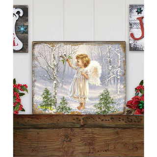 Little Winter Blessings Wooden Wall Art by D. Gelsinger - Nativity Holiday Decor - 95658B-1427