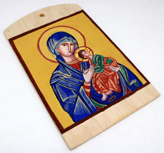 Virgin Mary Directress - Original One-of-a-Kind Handpainted Wooden Orthodox Icon 10 x 5.5