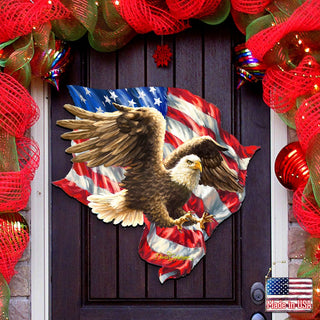American Liberty Eagle Holiday Door Decor by D. Gelsinger - American Christmas Decor - 8461052H-1432