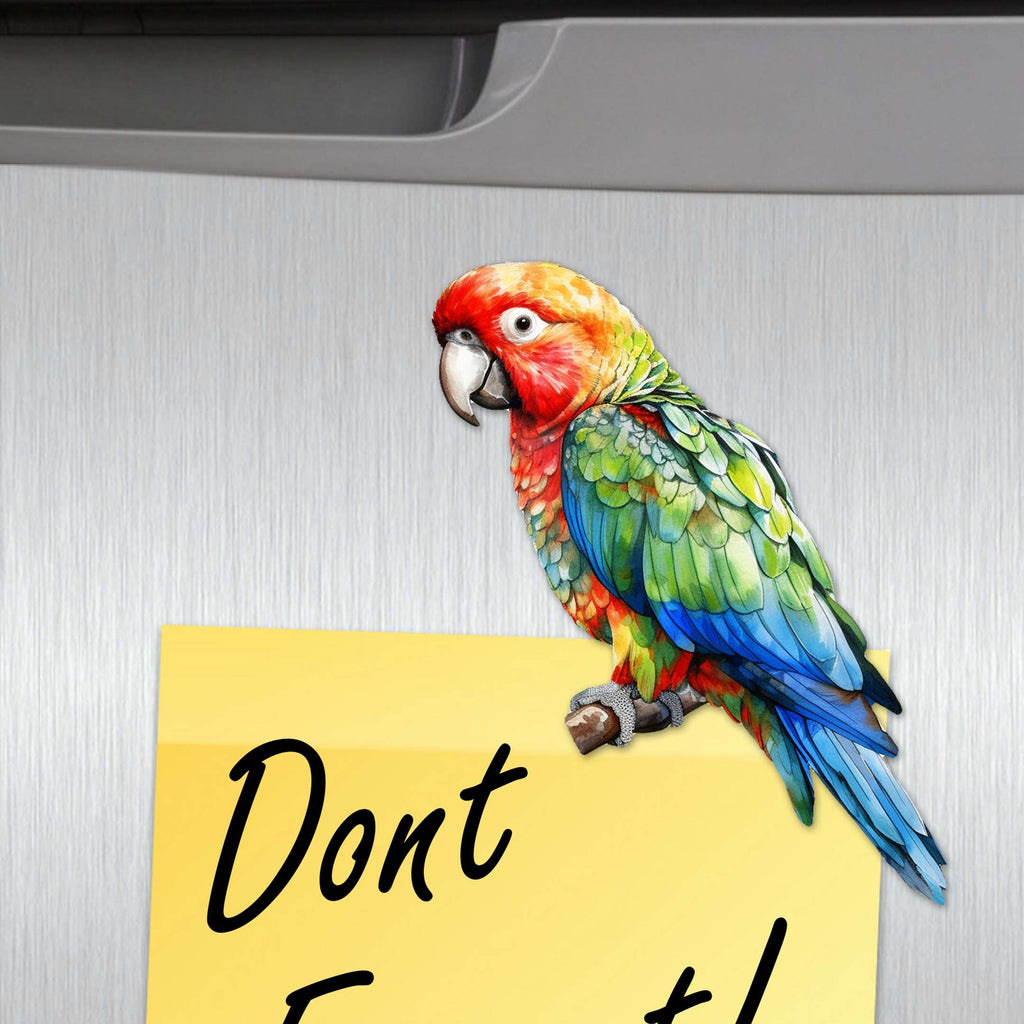 Parrots Decorative Eco Wood Magnets Set of 6 by G. Debrekht - Wildlife Decor - 8090013G-S6