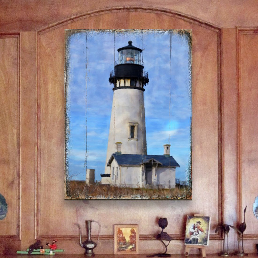 Lighthouse Wooden Coastal Wall Art by Nature Wonders - Coastal Sea-Life Decor - 95368B
