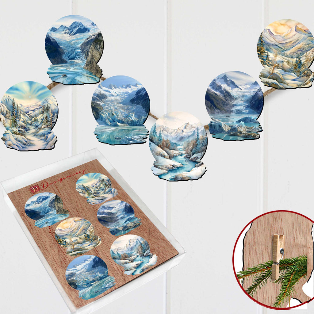 Northern Wonders Clip-On Eco Wood Decorative Ornaments Set of 6 by Nature Wonders - Wildlife Decor - 8090119C-S6