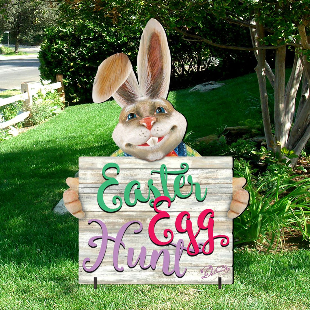 Easter Egg Hunt Bunny Yard Sign by G. DeBrekht - Easter Spring Decor - 8154423-2F