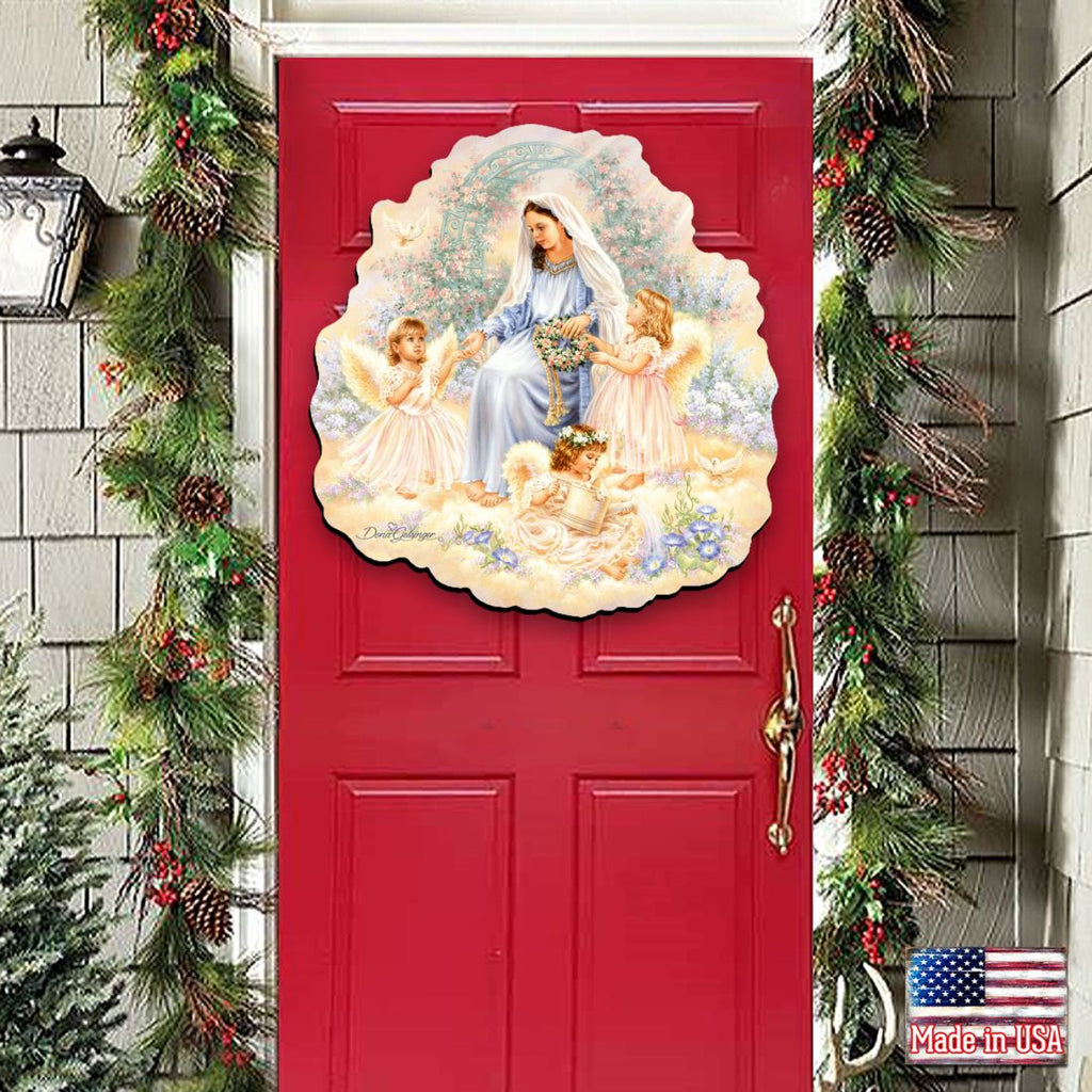 Gift of Faith Angel Wreath Nativity Door Decor by D. Gelsinger - Nativity Holiday Decor - 8461032H-0201