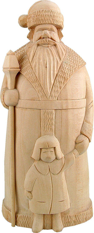 Make it Take it -Santa with Boy- Hand-Painted WOODCARVED Figurine by G. DeBrekht - U21599-32 *** PRE-ORDER - Handmade Just for You! ***