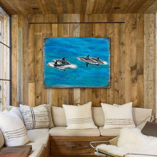 Spearman Shamus Killer Whales Wooden Coastal Wall Art by Nature Wonders - Coastal Sea-Life Decor - 95255B
