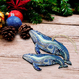 Alaskan Magic Humpback Wooden Ornaments by G.Debrekht - Wildlife Holiday Decor - 8710107-2