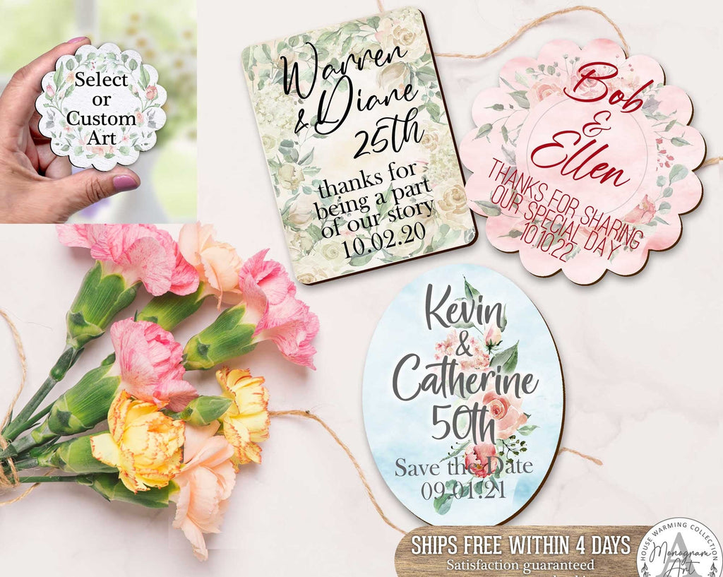 Anniversary Gift Custom Magnets Family reunion Magnets Save the Date Housewarming Favors - 94504G