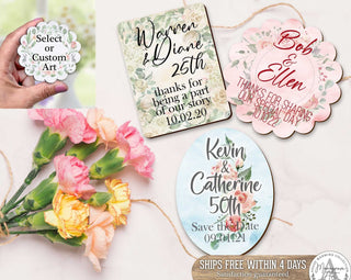 Anniversary Gift Custom Magnets Family reunion Magnets Save the Date Housewarming Favors - 94504G