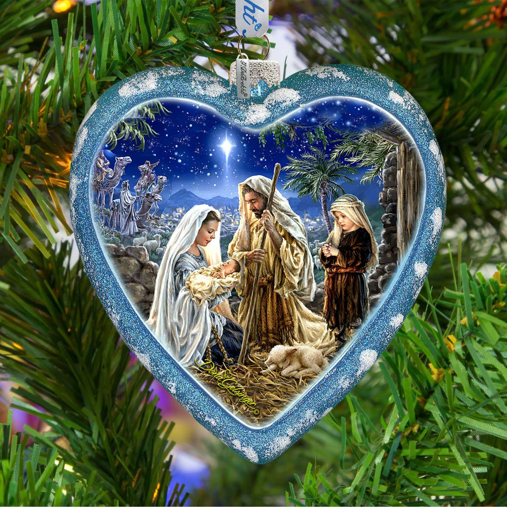 Holy Family Glass Ornament Limited Edition by D. Gelsinger - Nativity Holiday Decor - 738-101-DG