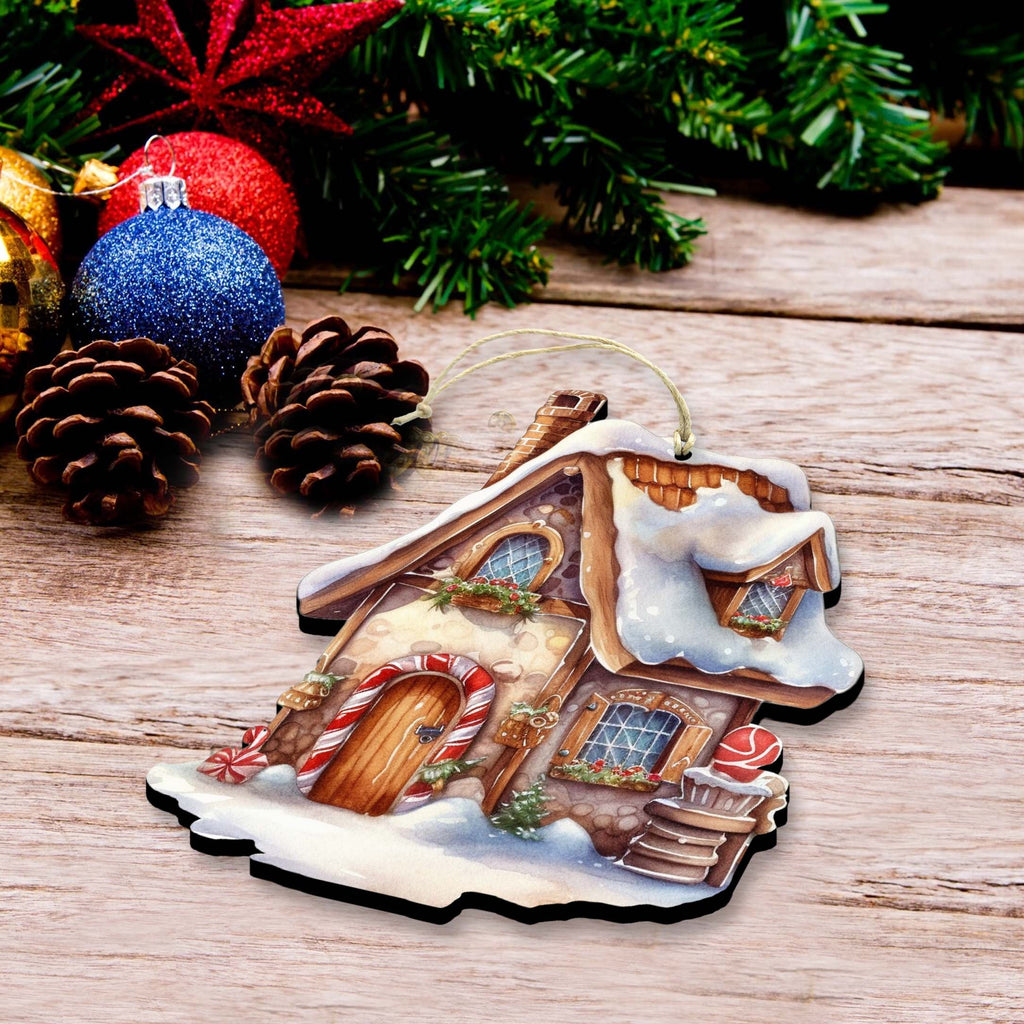Christmas Houses Decorative Eco Wood Ornaments Set of 3 by G. Debrekht - Christmas Decor - 8091024-S3