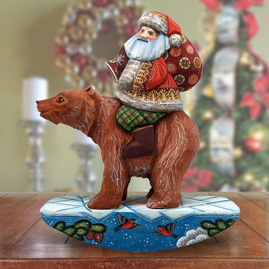 Grizzly Bear Santa Hand-Painted WOODCARVED Masterpiece by G. DeBrekht - Wildlife Holiday Decor - 820022 *** PRE-ORDER - Handmade Just for You! ***