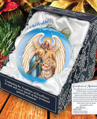 Angel's Divine Presence Nativity Lg Glass Ornament by G. Debrekht - Nativity Holiday Decor - 73934