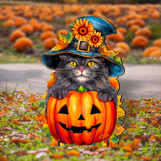 Halloween Black Cat Freestanding Decor - Halloween Outdoor Decor by G. Debrekht - Halloween Decor- 8652794F