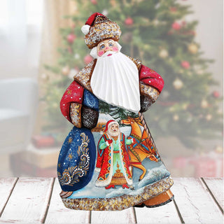 Courier Dancing Santa Hand-Painted WOODCARVED Masterpiece by G. DeBrekht - Christmas Decor - 8214817 *** PRE-ORDER - Handmade Just for You! ***