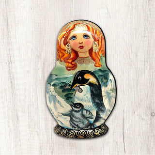 Penguin Matreshka Diminutive Wall Art by G. DeBrekht - Coastal Holiday Decor - 8113811M