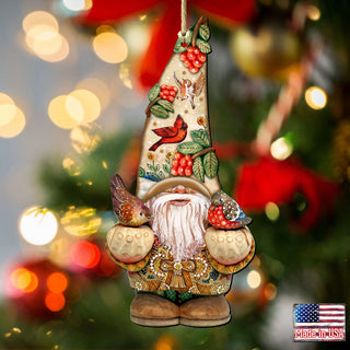 Fall Gnome Dwarf Wooden Ornaments by G. DeBrekht - Thanksgiving Halloween Decor - 8611013