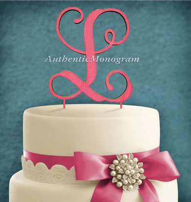 Wedding Cake Topper - Wooden Vine Script LETTER Cake Topper, Anniversary, Engagement, Proposal, Rehearsal Dinner, Bridal Shower 4112p