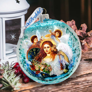 Christmas Angel Glass Ornament Limited Edition by Strelkina at G. DeBrekht - Christmas Santa Snowman Decor - 73844-2