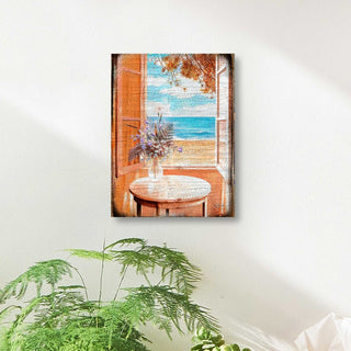 South Perth Window View Wooden Coastal Wall Art by Nature Wonders - Coastal Sea-Life Decor - 95313B