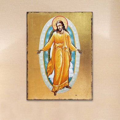 Resurrection Wooden Gold Plated Religious Christian Sacred Icon - Inspirational Icon Decor - 85059