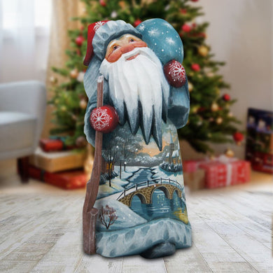 Village Winter Santa Hand-Painted WOODCARVED Masterpiece by G. DeBrekht - Christmas Decor - 82150992