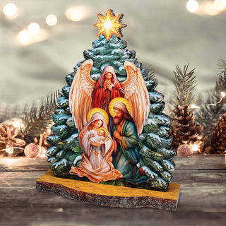 Graceful Angel Nativity Limited Edition Wooden Figurine by G. Debrekht - Centerpiece for Holiday Decor - 89306