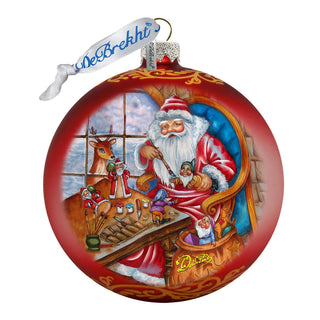 Santa Atelier Glass Ornament Limited Edition by G. DeBrekht - Christmas Santa Snowman Decor - 73903