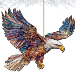Flying Bald Eagle Wooden Ornaments by G.Debrekht - Wildlife Holiday Decor - 8710101-3