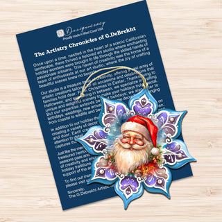 Santa's Smile Snowflake Eco Wood Ornaments Set of 3 by G. Debrekht - Christmas Decor - 8090148-S3